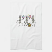 Easter Skeletons Dancing Eggs Funny Bones Men Wome キッチンタオル (縦)