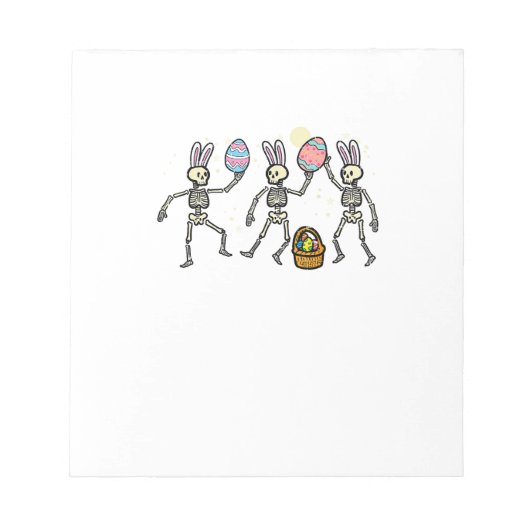 Easter Skeletons Dancing Eggs Funny Bones Men Wome ノートパッド (正面)