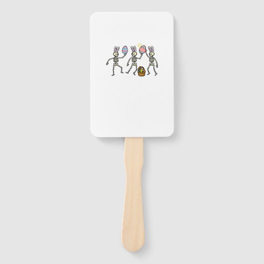 Easter Skeletons Dancing Eggs Funny Bones Men Wome ハンドファン (正面)