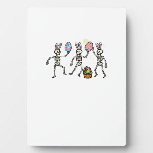 Easter Skeletons Dancing Eggs Funny Bones Men Wome フォトプラーク (正面)