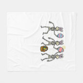 Easter Skeletons Dancing Eggs Funny Bones Men Wome フリースブランケット (正面(横))