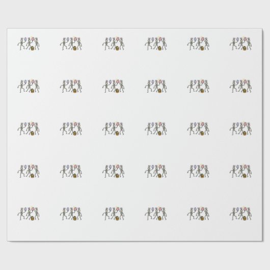 Easter Skeletons Dancing Eggs Funny Bones Men Wome ラッピングペーパー (フラット)