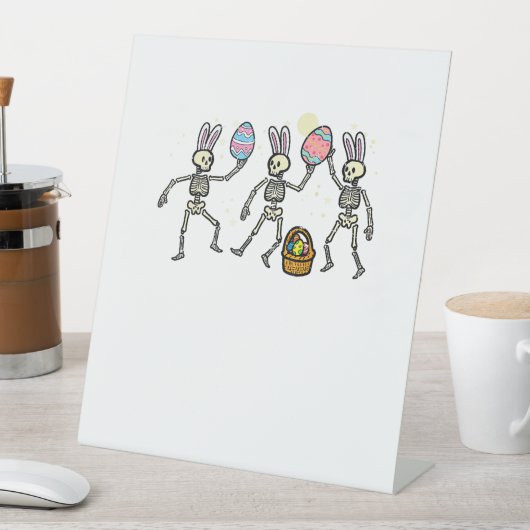 Easter Skeletons Dancing Eggs Funny Bones Men Wome 台座サイン (インサイチュ)