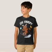 Easter Skiing Gingerbread Man Oh Snap Broken Arm P Tシャツ (正面フル)