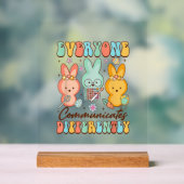 Easter Speech Therapy SLP Everyone Communicates Di アクリルサイン (ニュートラル)