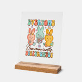 Easter Speech Therapy SLP Everyone Communicates Di アクリルサイン (傾斜)