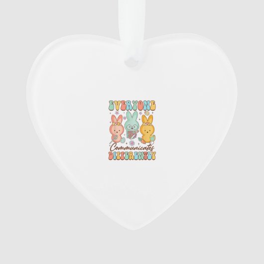 Easter Speech Therapy SLP Everyone Communicates Di オーナメント (正面)