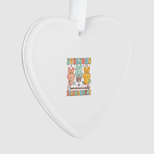 Easter Speech Therapy SLP Everyone Communicates Di オーナメント (正面)