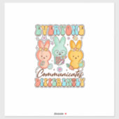 Easter Speech Therapy SLP Everyone Communicates Di シール (シート)