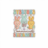 Easter Speech Therapy SLP Everyone Communicates Di シール (正面)
