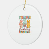 Easter Speech Therapy SLP Everyone Communicates Di セラミックオーナメント (左)