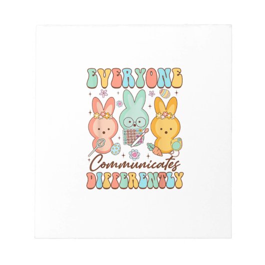 Easter Speech Therapy SLP Everyone Communicates Di ノートパッド (正面)