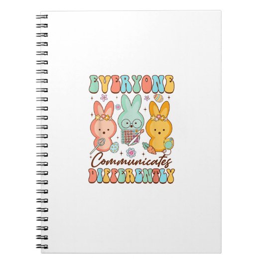 Easter Speech Therapy SLP Everyone Communicates Di ノートブック (正面)