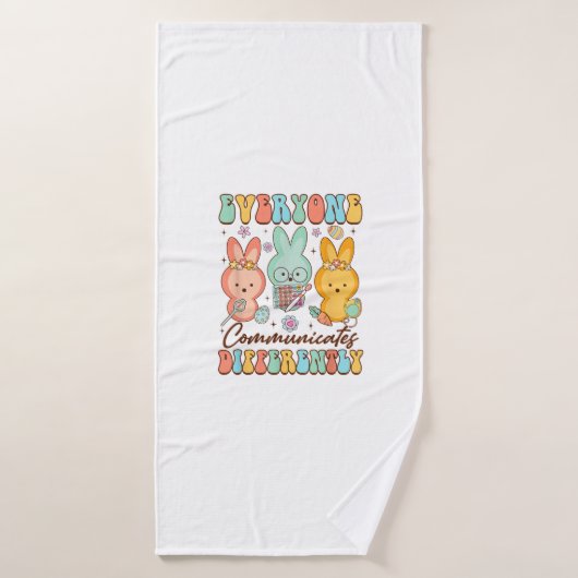 Easter Speech Therapy SLP Everyone Communicates Di バスタオル (バスタオル)