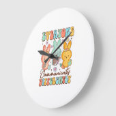 Easter Speech Therapy SLP Everyone Communicates Di ラージ壁時計 (傾斜)