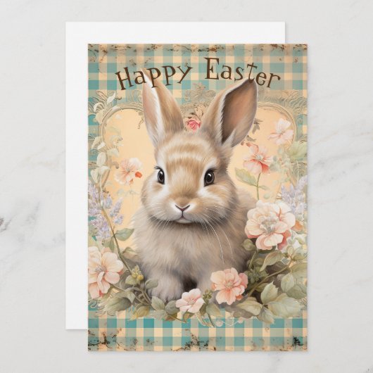 Easter Spring Bunny シーズンカード (正面/裏面)