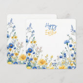 Easter Spring Flowers Invitation 招待状 (正面/裏面)