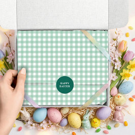 Easter Spring Mint Green Gingham 薄葉紙