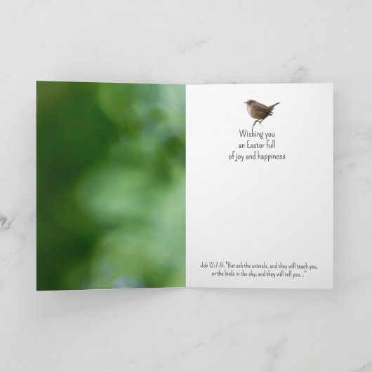 Easter Spring Wren Bird Joy Happiness Wishes シーズンカード (内部)