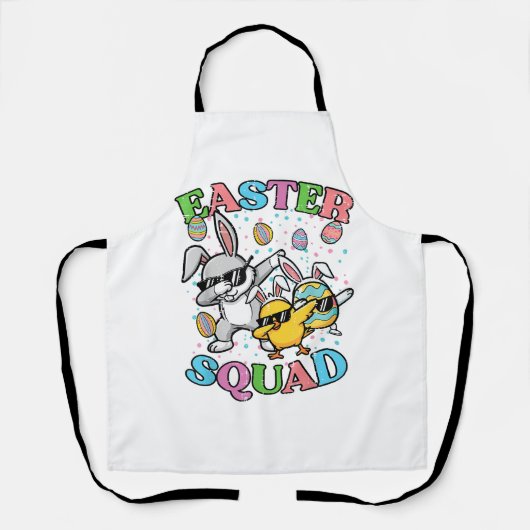 Easter Squad Bunny Egg Chick Dab Crew Matching Men エプロン (正面)