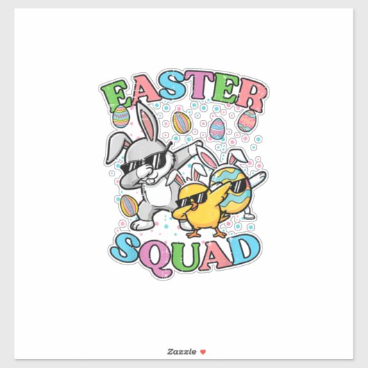 Easter Squad Bunny Egg Chick Dab Crew Matching Men シール (シート)