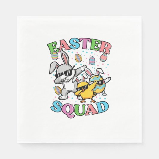 Easter Squad Bunny Egg Chick Dab Crew Matching Men スタンダードランチョンナプキン (正面)
