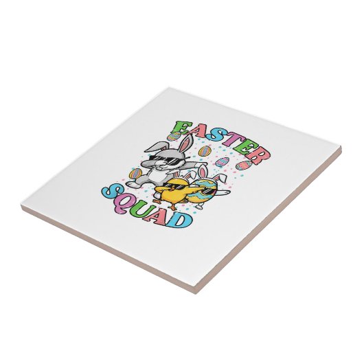 Easter Squad Bunny Egg Chick Dab Crew Matching Men タイル (側面)