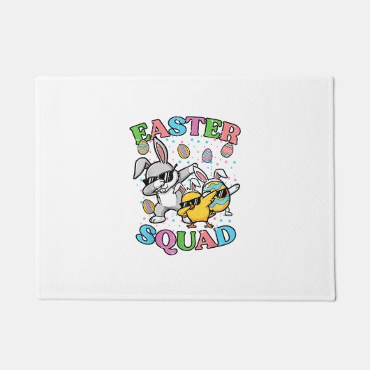 Easter Squad Bunny Egg Chick Dab Crew Matching Men ドアマット (正面)