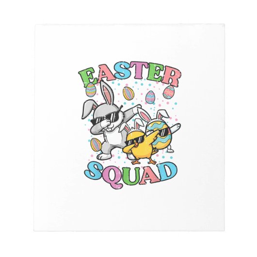 Easter Squad Bunny Egg Chick Dab Crew Matching Men ノートパッド (正面)