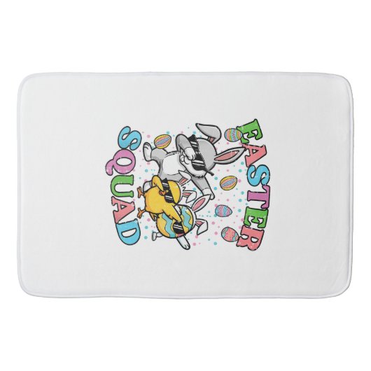 Easter Squad Bunny Egg Chick Dab Crew Matching Men バスマット (正面)