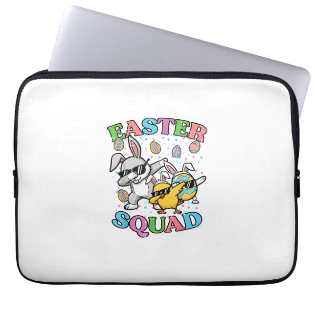 Easter Squad Bunny Egg Chick Dab Crew Matching Men ラップトップスリーブ (正面)