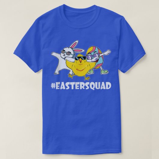 Easter Squad Dabbing Bunny Chick Egg Hunting Match Tシャツ (デザイン正面)