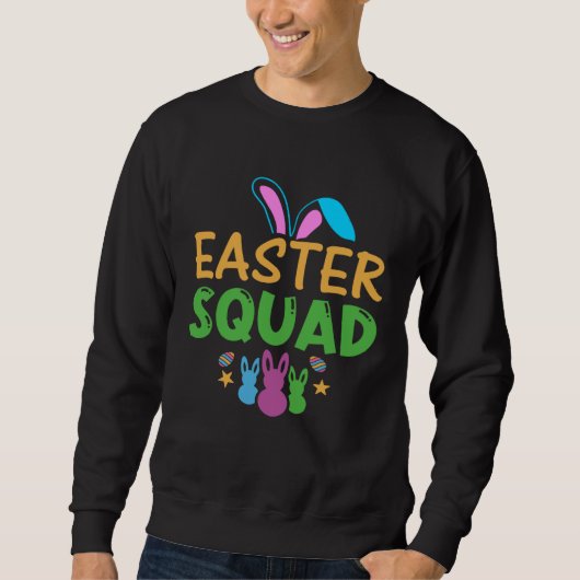 Easter Squad Kids Youth  Easter Day Bunny Egg Hunt スウェットシャツ (正面)