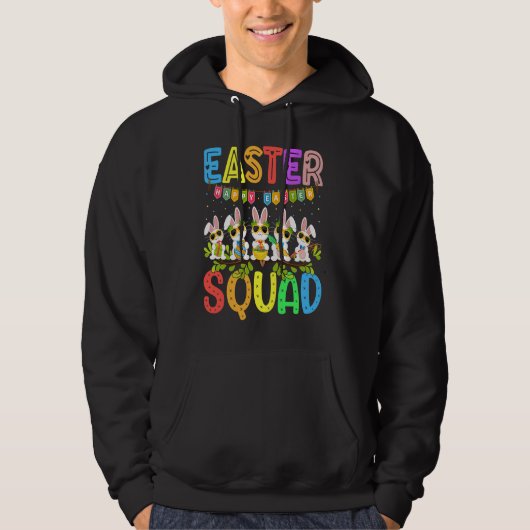 Easter Squad Leopard Easter Bunny Egg Hunt Kids Bo パーカ (正面)