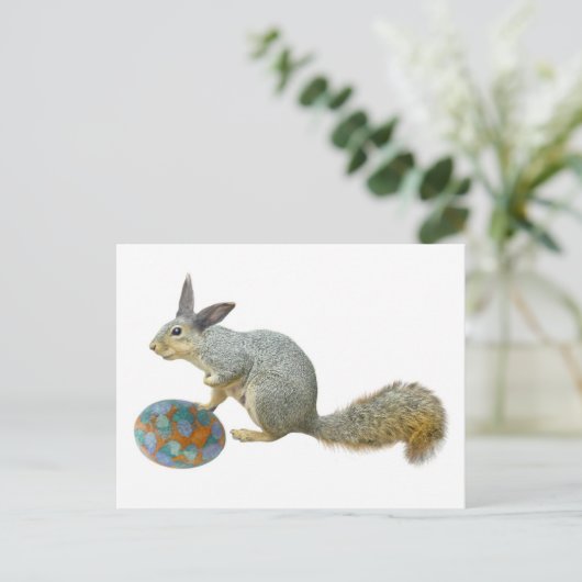 Easter Squirrel with Egg Postcard シーズンポストカード (スタンド正面)