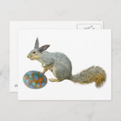 Easter Squirrel with Egg Postcard シーズンポストカード (正面/裏面)