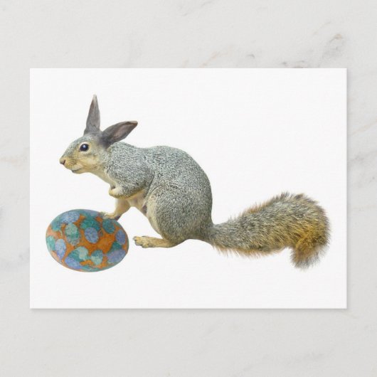 Easter Squirrel with Egg Postcard シーズンポストカード (正面)