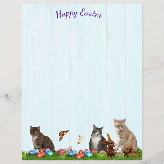 Easter Stationery - With Cats, Bunnies, and Eggs (裏面)
