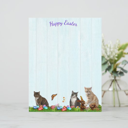 Easter Stationery - With Cats, Bunnies, and Eggs (スタンド正面)