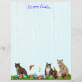 Easter Stationery - With Cats, Bunnies, and Eggs (正面)