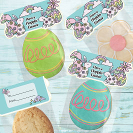 Easter Stickers Fold Over Treat Bags シール