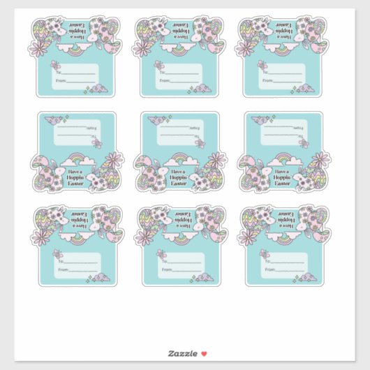 Easter Stickers Fold Over Treat Bags シール (シート)