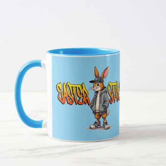 Easter Style – Street Bunny Design - caneca マグカップ (左)