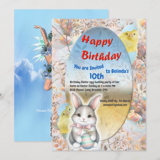 Easter Sunday Celebrations 招待状 (正面/裏面)