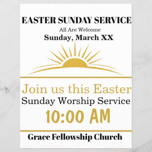 Easter Sunday Church Flyer Invitation チラシ (正面)