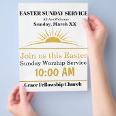 Easter Sunday Church Flyer Invitation チラシ (手)