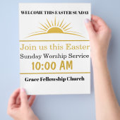 Easter Sunday Church Flyer Invite Template チラシ (手)