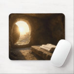 Easter Sunlight In an Empty Tomb マウスパッド<br><div class="desc">An empty tomb with an open entrance lets sunlight pour in,  illuminating a stone slab that holds neatly folded burial shrouds</div>