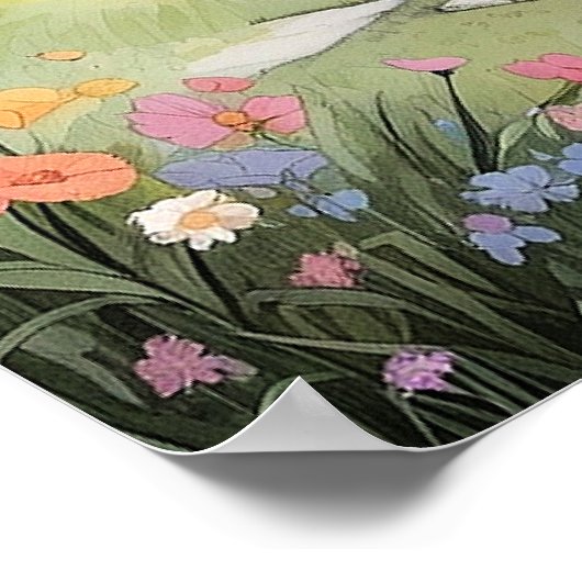 Easter sunrise art illustration ポスター (角)