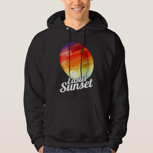 Easter Sunset Painted Easter Egg For Egg Hunt On E パーカ (正面)